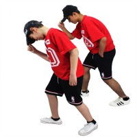 Berselüx 15 Baskılı Kırmızı- Siyah Kız-Erkek Unisex Çocuk Tshirt, Kapri Şort Tk NBA Baskılı Bisiklet Yaka Rahat Kesim