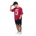 Berselüx 15 Baskılı Bordo- Siyah Kız-Erkek Unisex Çocuk Tshirt, Kapri Şort Tk NBA Baskılı Rahat Kesim