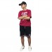 Berselüx 15 Baskılı Bordo- Siyah Kız-Erkek Unisex Çocuk Tshirt, Kapri Şort Tk NBA Baskılı Rahat Kesim