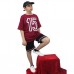 Berselüx 15 Baskılı Bordo- Siyah Kız-Erkek Unisex Çocuk Tshirt, Kapri Şort Tk NBA Baskılı Rahat Kesim