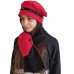 Berselüx KIRMIZI-SİYAH POLAR BOYUNLUK-BERE-SET- 3009 SPOR KLASİK SEVEN KADINLARA ÖZEL