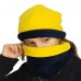 Berselüx 3023 Sarı lacivert çift taraflı polar boyunluk bere set ( Unisex ) Kadın, Erkek