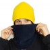 Berselüx 3023 Sarı lacivert çift taraflı polar boyunluk bere set ( Unisex ) Kadın, Erkek