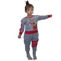 Berselüx Geyik Baskılı Penye Unisex Kız-Erkek Çocuk Eşofman Takımı 3'lü Set 1-8 Yaş