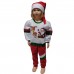 Berselüx Noel Baba ve Geyik Baskılı Penye Unisex Kız-Erkek Çocuk Eşofman Takımı 3'lü Set. 1-8 Yaş.