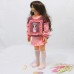 Berselüx Pembe Prenses Baskılı Kız Çocuk Penye Etek İki İplik Sweatshirt İkili Takım 1-10 yaş