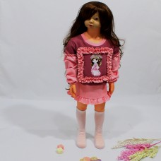 Berselüx Pembe Prenses Baskılı Kız Çocuk Penye Etek İki İplik Sweatshirt İkili Takım 1-10 yaş