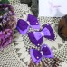 Berselüx Anne kız-çocuk mor lila çift katlı fiyonk toka seti 3'lü set