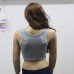 Berselüx Kadın Spor Sweatshirt Askılı Atlet Büstiyer , Uzun Kollu Crop Set, Gri