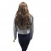 Berselüx Kadın Spor Sweatshirt Askılı Atlet Büstiyer , Uzun Kollu Crop Set, Gri