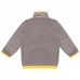 Berselüx Unisex Çocuk Polar Sweatshirt  Gri, Sarı, Yarım Balıkçı Yaka, Kanguru Cepli Çıtçıtlı  1- 8 Yaş