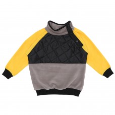 Berselüx  Dağcı Omuzdan Çıtçıtlı Kapitoneli Kız-Erkek Unisex Çocuk Polar Sweatshirt Gri, Sarı, Siyah 1-8 Yaş.