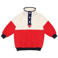 Berselüx Balıkçı Yaka Çıtçıtlı Kız-Erkek Çocuk Unisex Polar Sweatshirt Kırmızı, Krem, Lacivert 1-8 Yaş