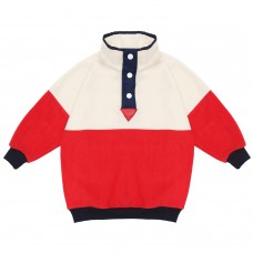 Berselüx Balıkçı Yaka Çıtçıtlı Kız-Erkek Çocuk Unisex Polar Sweatshirt Kırmızı, Krem, Lacivert 1-8 Yaş