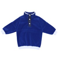 Berselüx Gökyüzü- Balıkçı Yaka Çıtçıtlı Kız-Erkek Çocuk Unisex Polar Sweatshirt. Sax Mavi, Beyaz. 1-8 Yaş 
