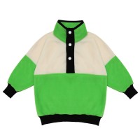 Berselüx Çimen-Fıstık Balıkçı Yaka Çıtçıtlı Kız-Erkek Çocuk Unisex Polar Sweatshirt Yeşil, Krem, Siyah 1-8 Yaş 