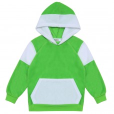 Berselüx Çocuk Polar Sweatshirt Fıstık Yeşili, Beyaz Kapüşonlu, Kanguru Cepli Kız-Erkek Unisex 1-8 Yaş