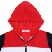 Berselüx Best Tam Boy Fermuarlı, Kapüşonlu, Cepli Çocuk Polar Sweatshirt 1-8 Yaş Kırmızı, Lacivert, Beyaz