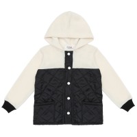 Berselüx Kartal Kapitoneli,Siyah-Beyaz Çocuk Polar Sweatshirt Tam Boy Çıtçıtlı Kız-Erkek Çocuk Unisex 1-8 Yaş