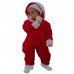 Berselüx Noelbaba Polar Çıtçıtlı Kapüşonlu Kırmızı Bebek-Çocuk Tulum ve Yakalık. 0-6 Yaş
