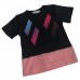 Berselüx Çocuk Bermuda Şort Tshirt İkili Takım Lacivert Pembe Baskılı 2022 Yaz Kısa Kollu Unisex