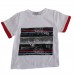 Berselüx Çocuk Bermuda Şort Tshirt İkili Takım Siyah Beyaz Baskılı 2022 Yaz Kısa Kollu Unisex