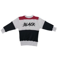 Berselüx Black Baskılı Kız-Erkek Çocuk Unisex  Bisiklet Yaka Penye Sweatshirt (1-6 Yaş) 