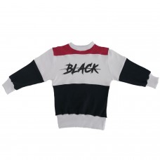 Berselüx Black Baskılı Kız-Erkek Çocuk Unisex  Bisiklet Yaka Penye Sweatshirt (1-6 Yaş) 