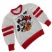 Berselüx Disney baskılı Kız-Erkek Çocuk Unisex Bisiklet Yaka Beyaz Penye Sweatshirt (1-6 Yaş) 
