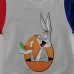 Berselüx Tavşan Baskılı Kız-Erkek Çocuk Unisex Bisiklet Yaka Penye Sweatshirt Gri (1-6 yaş) 