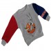 Berselüx Tavşan Baskılı Kız-Erkek Çocuk Unisex Bisiklet Yaka Penye Sweatshirt Gri (1-6 yaş) 