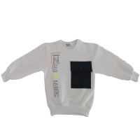 Berselüx Never Baskılı Kız-Erkek Çocuk Unisex Bisiklet Yaka Penye Sweatshirt.(1-6 Yaş) 