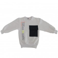 Berselüx Never Baskılı Kız-Erkek Çocuk Unisex Bisiklet Yaka Penye Sweatshirt.(1-6 Yaş) 