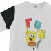 Berselüx Sünger bob Baskılı Kız Erkek Uzun Kollu Çocuk Sweatshirt Beyaz Bisiklet Yaka Penye Tshirt (1-6 yaş) 
